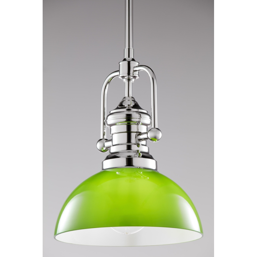 Jupiter 2071 - PLATINO varrellinen kattovalaisin 1xE27/15W/230V vihreä/kiiltävä kromi