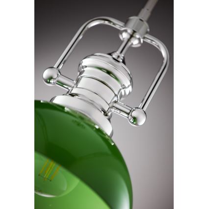 Jupiter 2071 - PLATINO varrellinen kattovalaisin 1xE27/15W/230V vihreä/kiiltävä kromi