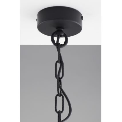 Jupiter 2106 - Kattokruunu ketjulla ARTHUR 3xE27/15W/230V musta/oranssi/marmorikoristelu