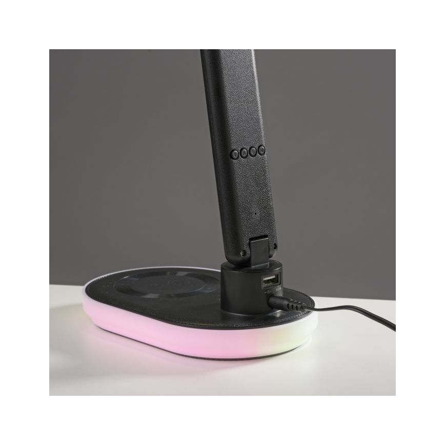 JUST LIGHT. 11018-18 - LED RGBW himmennettävä kosketusohjattu pöytälamppu langattomalla latauksella TINA LED/4W/230V musta