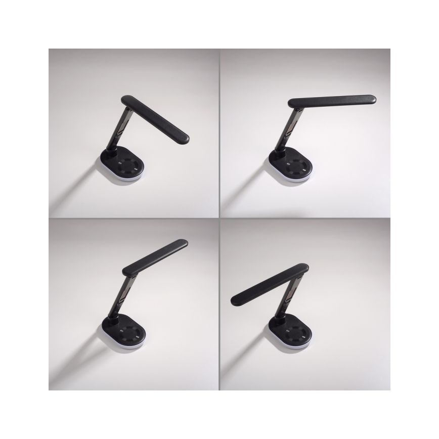 JUST LIGHT. 11018-18 - LED RGBW himmennettävä kosketusohjattu pöytälamppu langattomalla latauksella TINA LED/4W/230V musta