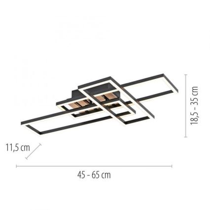 JUST LIGHT. 14051-79 - LED-kattovalaisin AKUSTIKA LED/20,5W/230V tammi/musta