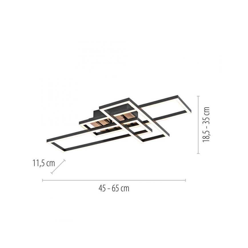 JUST LIGHT. 14051-79 - LED-kattovalaisin AKUSTIKA LED/20,5W/230V tammi/musta