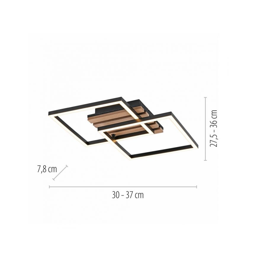 JUST LIGHT. 14053-79 - LED-kattovalaisin AKUSTIKA LED/15W/230V tammi/musta