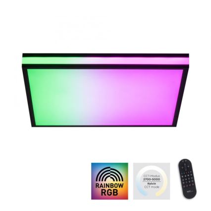JUST LIGHT. 14110-18 - LED RGBW Himmennettävä kattovalo MARIO BLACK LED/19,5W/230V 2700-5000K + kauko-ohjaus