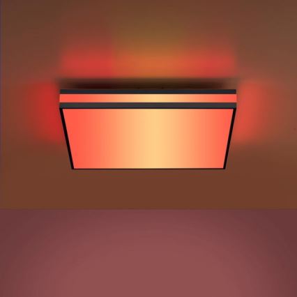 JUST LIGHT. 14110-18 - LED RGBW Himmennettävä kattovalo MARIO BLACK LED/19,5W/230V 2700-5000K + kauko-ohjaus