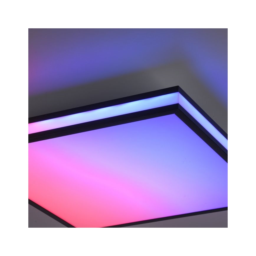 JUST LIGHT. 14110-18 - LED RGBW Himmennettävä kattovalo MARIO BLACK LED/19,5W/230V 2700-5000K + kauko-ohjaus