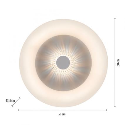 JUST LIGHT. 14383-16 - Himmennettävä LED-kattovalaisin VERTIGO LED/26W/230V 2700-5000K valkoinen + kauko-ohjaus
