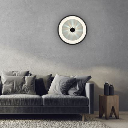 JUST LIGHT. 14384-18 - Himmennettävä LED-kattovalaisin VERTIGO LED/29W/230V 2700-5000K musta + kauko-ohjaus