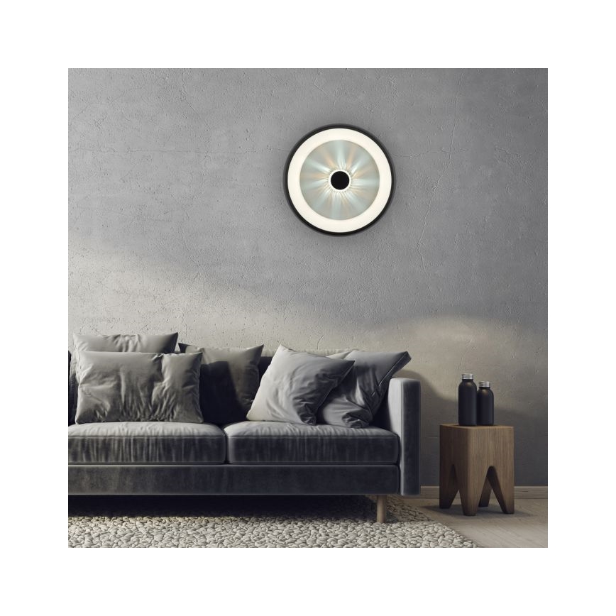 JUST LIGHT. 14384-18 - Himmennettävä LED-kattovalaisin VERTIGO LED/29W/230V 2700-5000K musta + kauko-ohjaus