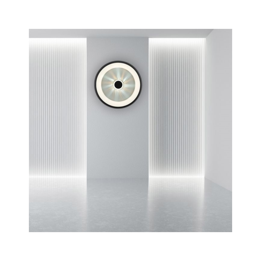 JUST LIGHT. 14384-18 - Himmennettävä LED-kattovalaisin VERTIGO LED/29W/230V 2700-5000K musta + kauko-ohjaus