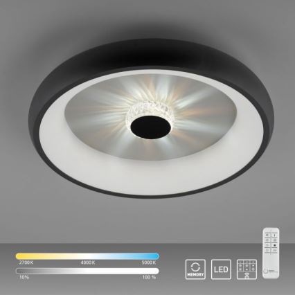 JUST LIGHT. 14384-18 - Himmennettävä LED-kattovalaisin VERTIGO LED/29W/230V 2700-5000K musta + kauko-ohjaus