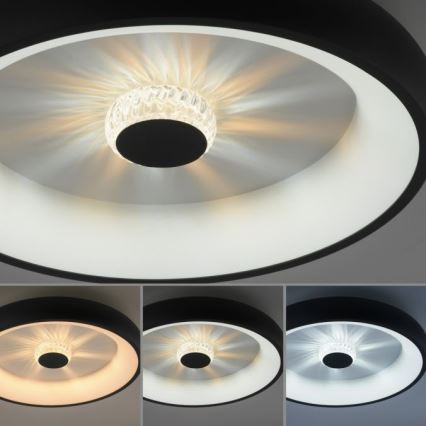 JUST LIGHT. 14384-18 - Himmennettävä LED-kattovalaisin VERTIGO LED/29W/230V 2700-5000K musta + kauko-ohjaus