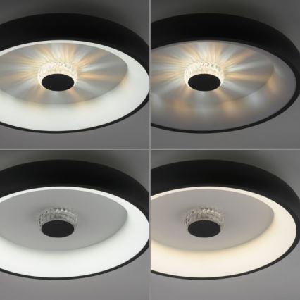 JUST LIGHT. 14384-18 - Himmennettävä LED-kattovalaisin VERTIGO LED/29W/230V 2700-5000K musta + kauko-ohjaus