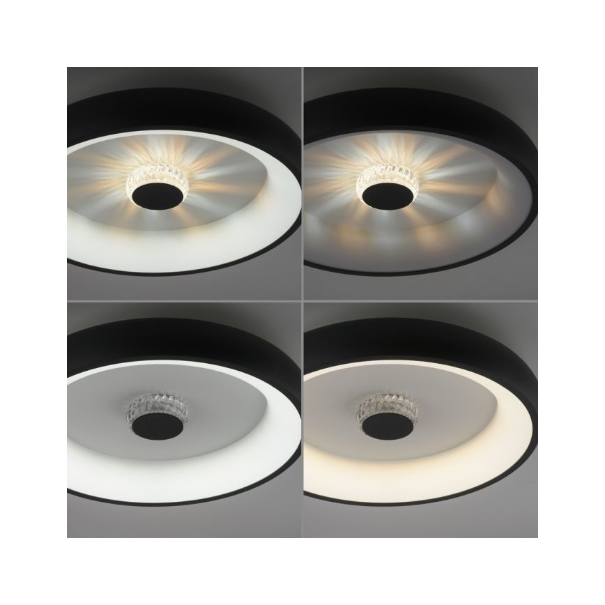 JUST LIGHT. 14384-18 - Himmennettävä LED-kattovalaisin VERTIGO LED/29W/230V 2700-5000K musta + kauko-ohjaus