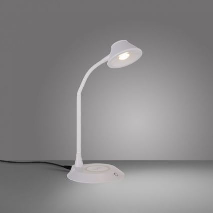 JUST LIGHT. 14414-16 - LED Himmennettävä joustava kosketuspöytälamppu langattomalla latauksella PUCKI LED/4,5W/230V valkoinen