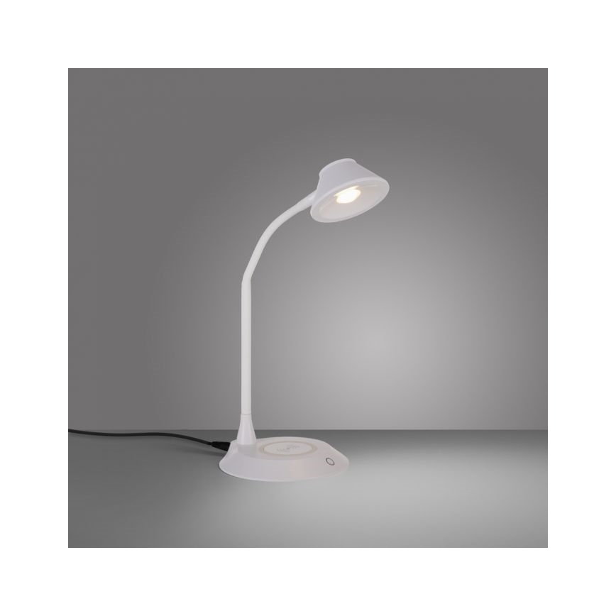 JUST LIGHT. 14414-16 - LED Himmennettävä joustava kosketuspöytälamppu langattomalla latauksella PUCKI LED/4,5W/230V valkoinen