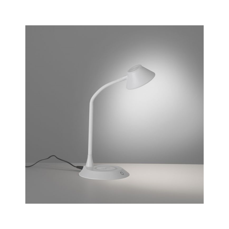 JUST LIGHT. 14414-16 - LED Himmennettävä joustava kosketuspöytälamppu langattomalla latauksella PUCKI LED/4,5W/230V valkoinen