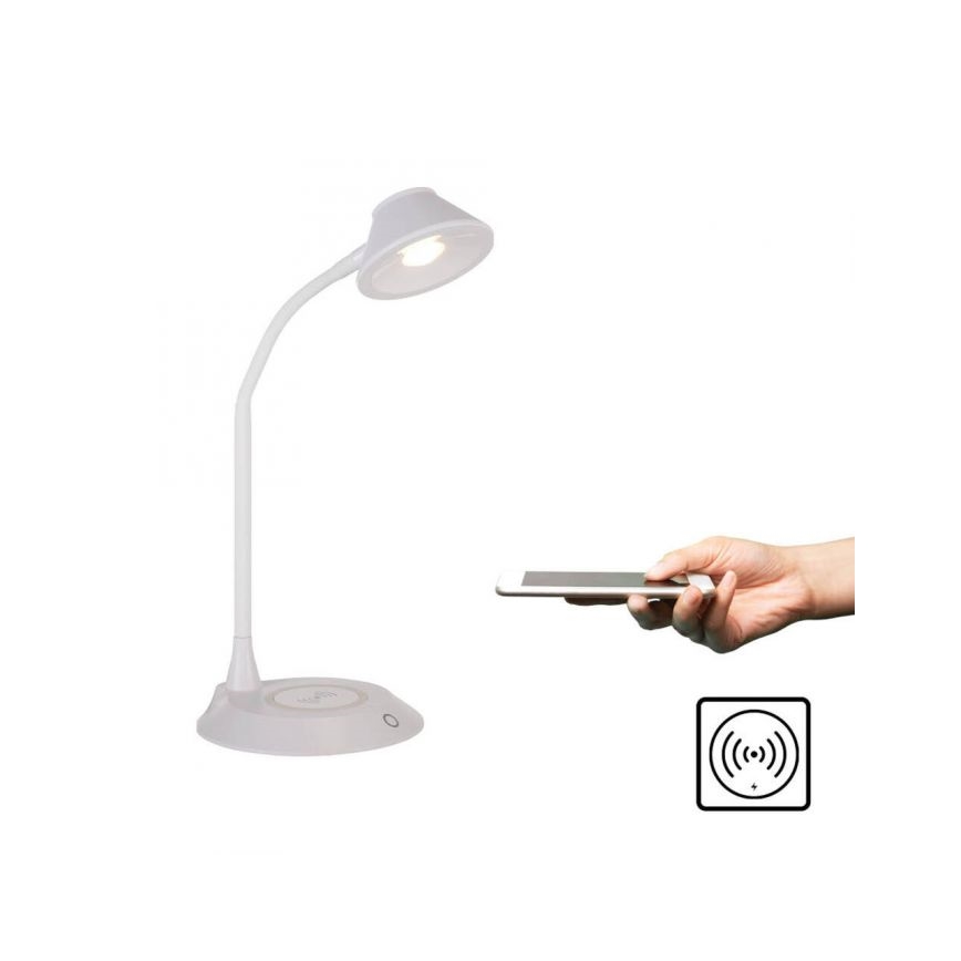 JUST LIGHT. 14414-16 - LED Himmennettävä joustava kosketuspöytälamppu langattomalla latauksella PUCKI LED/4,5W/230V valkoinen