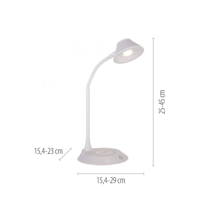 JUST LIGHT. 14414-16 - LED Himmennettävä joustava kosketuspöytälamppu langattomalla latauksella PUCKI LED/4,5W/230V valkoinen