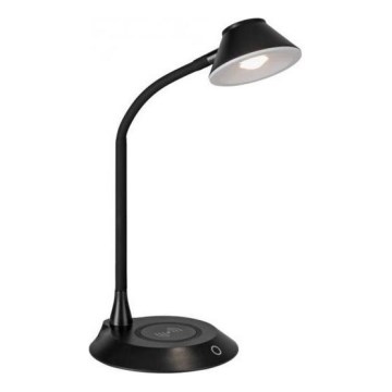 JUST LIGHT. 14414-18 - LED Himmennettävä joustava kosketuspöytälamppu langattomalla latauksella PUCKI LED/4,5W/230V musta