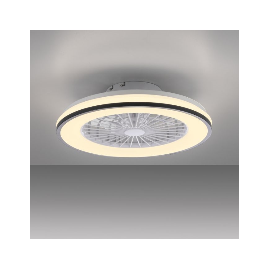 JUST LIGHT. 14447-18 - LED RGBW himmennettävä kattotuuletin valolla LENO LED/44W/230V 3000-6500K halkaisija 48,6 cm valkoinen + kaukosäädin
