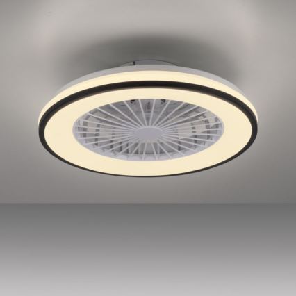 JUST LIGHT. 14447-18 - LED RGBW himmennettävä kattotuuletin valolla LENO LED/44W/230V 3000-6500K halkaisija 48,6 cm valkoinen + kaukosäädin