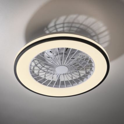JUST LIGHT. 14447-18 - LED RGBW himmennettävä kattotuuletin valolla LENO LED/44W/230V 3000-6500K halkaisija 48,6 cm valkoinen + kaukosäädin