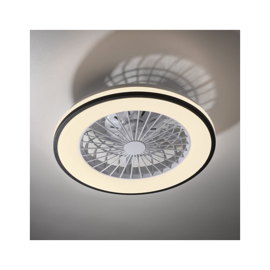 JUST LIGHT. 14447-18 - LED RGBW himmennettävä kattotuuletin valolla LENO LED/44W/230V 3000-6500K halkaisija 48,6 cm valkoinen + kaukosäädin