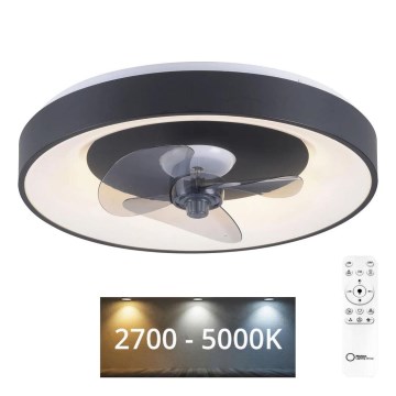 JUST LIGHT. 14644-18 - LED Himmennettävä kattovalaisin tuulettimella VENIKA LED/36W/230V halkaisija 48,6 cm 2700-5000K + kauko-ohjaus
