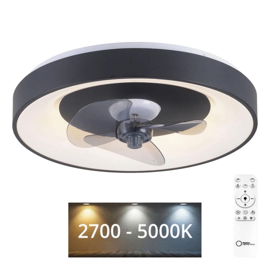 JUST LIGHT. 14644-18 - LED Himmennettävä kattovalaisin tuulettimella VENIKA LED/36W/230V halkaisija 48,6 cm 2700-5000K + kauko-ohjaus