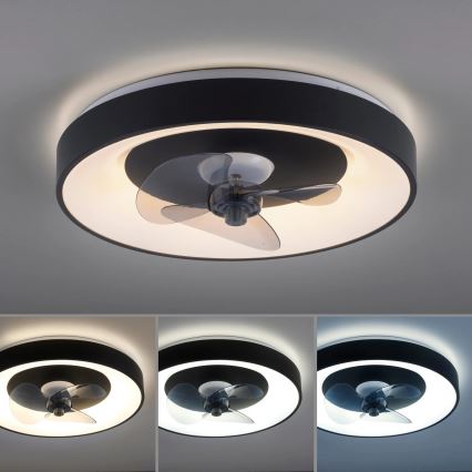 JUST LIGHT. 14644-18 - LED Himmennettävä kattovalaisin tuulettimella VENIKA LED/36W/230V halkaisija 48,6 cm 2700-5000K + kauko-ohjaus