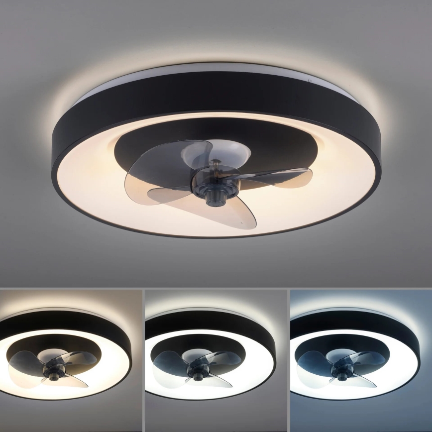 JUST LIGHT. 14644-18 - LED Himmennettävä kattovalaisin tuulettimella VENIKA LED/36W/230V halkaisija 48,6 cm 2700-5000K + kauko-ohjaus