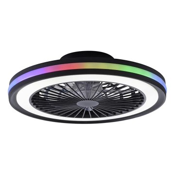 JUST LIGHT. 14649-18 - LED RGBW himmennettävä kattotuuletin valolla BRANDON LED/36W/230V 2700-5000K halkaisija 46,5 cm musta + kaukosäädin