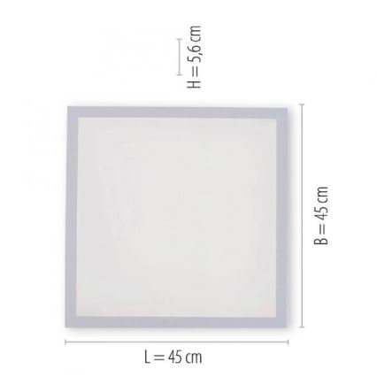 JUST LIGHT. 14681-16 - LED RGB Himmennetty kiinteä paneeli LOLA FLAT LED/28W/230V 2700-5000K + kauko-ohjaus