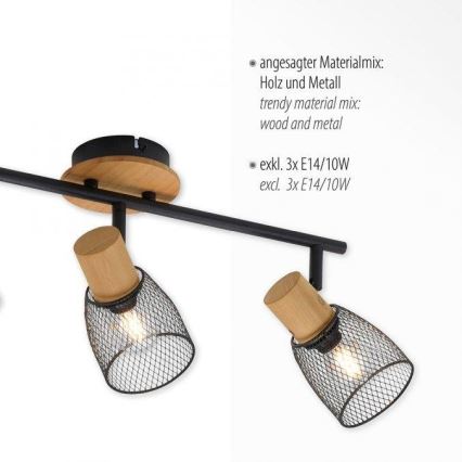 JUST LIGHT. 15193-79 - Kohdevalo TAMIS 3xE14/10W/230V