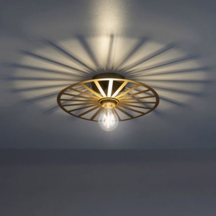 JUST LIGHT. 15635-60 - Kattovalo SPIKE 1xE27/40W/230V halkaisija 30 cm messinki