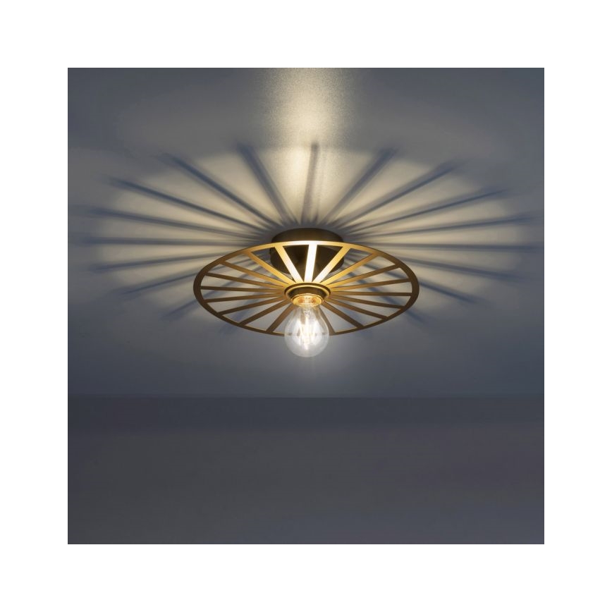 JUST LIGHT. 15635-60 - Kattovalo SPIKE 1xE27/40W/230V halkaisija 30 cm messinki