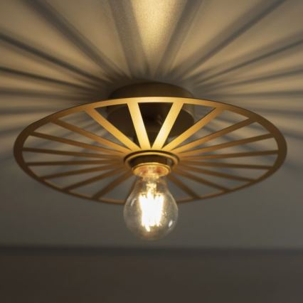 JUST LIGHT. 15635-60 - Kattovalo SPIKE 1xE27/40W/230V halkaisija 30 cm messinki