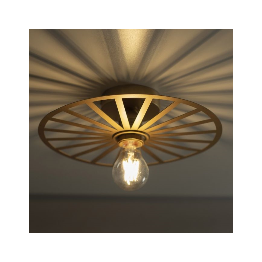 JUST LIGHT. 15635-60 - Kattovalo SPIKE 1xE27/40W/230V halkaisija 30 cm messinki