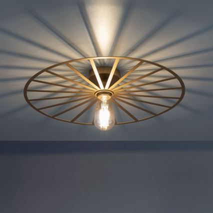 JUST LIGHT. 15636-60 - Kattovalo SPIKE 1xE27/40W/230V halkaisija 50 cm messinki