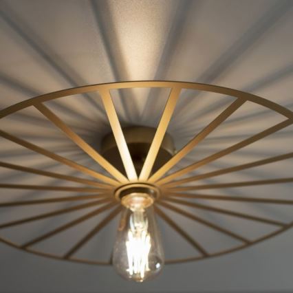 JUST LIGHT. 15636-60 - Kattovalo SPIKE 1xE27/40W/230V halkaisija 50 cm messinki