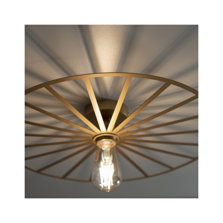 JUST LIGHT. 15636-60 - Kattovalo SPIKE 1xE27/40W/230V halkaisija 50 cm messinki