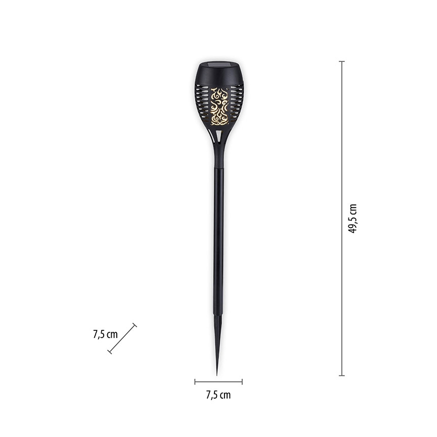 JUST LIGHT. 19106-18-3 - SETTI 3x LED-aurinkovalaistus FACKEL LED/0,24W/1,2V 200 mAh IP44 musta