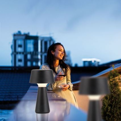 JUST LIGHT. 19260-18 - LED Himmennettävä kosketus ulko lamppu ABERA LED/3W/3,7V 2000 mAh USB IP54 musta