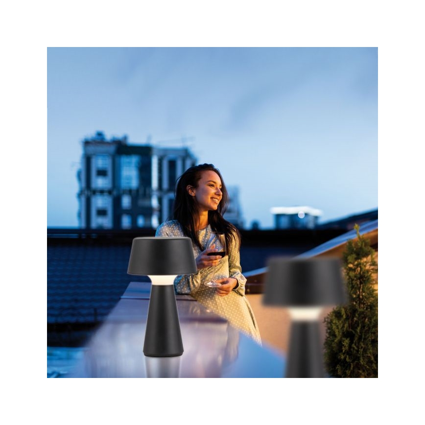 JUST LIGHT. 19260-18 - LED Himmennettävä kosketus ulko lamppu ABERA LED/3W/3,7V 2000 mAh USB IP54 musta