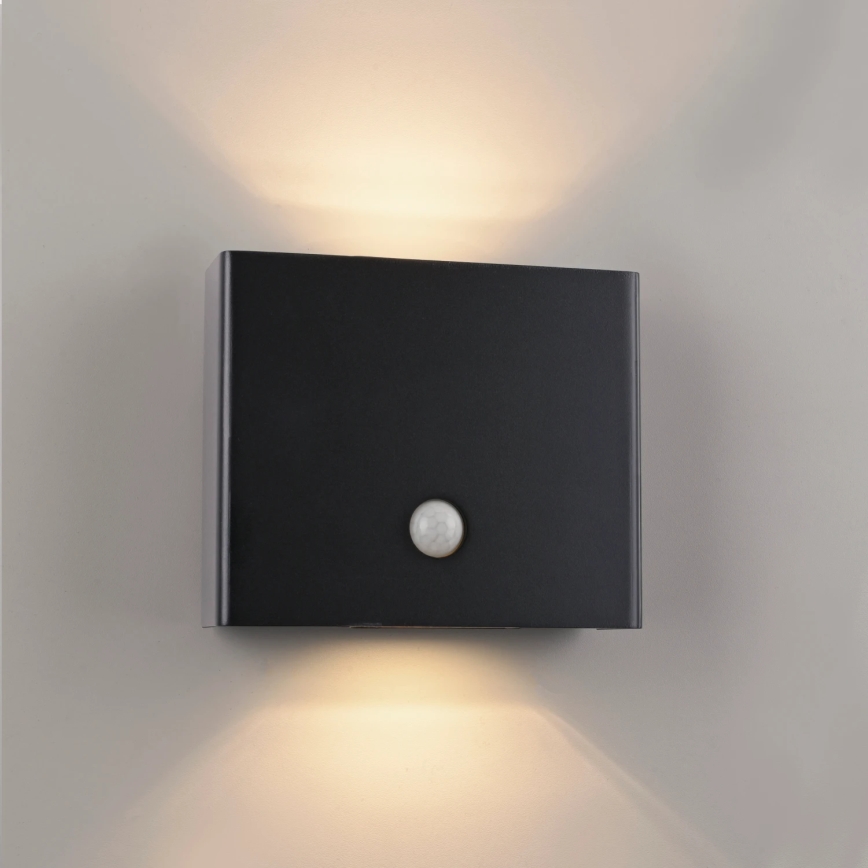 JUST LIGHT. 19471-18 - LED Ulkovalo anturilla AMIN 2xLED/1,25W/3,7V 4400mAh IP44 musta