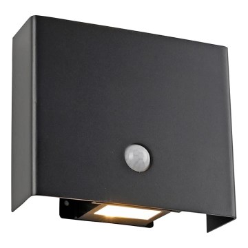 JUST LIGHT. 19471-18 - LED Ulkovalo anturilla AMIN 2xLED/1,25W/3,7V 4400mAh IP44 musta