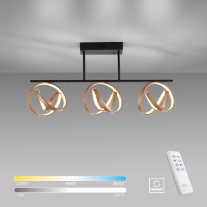 JUST LIGHT. 6245-18 - LED-himmennyskattokruunu LOOP 3xLED/11W/230V 2700-5000K + kauko-ohjaus