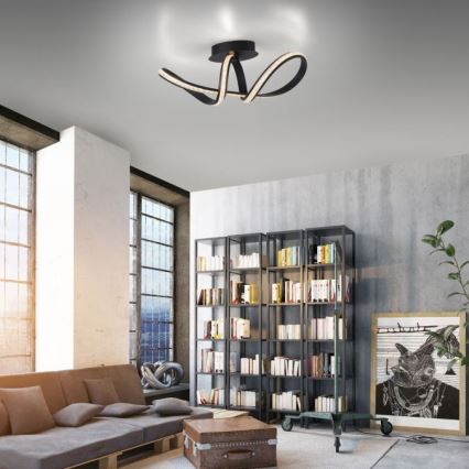 JUST LIGHT. 8475-18 - LED-himmennyskattokruunu BRILLA LED/29W/230V musta